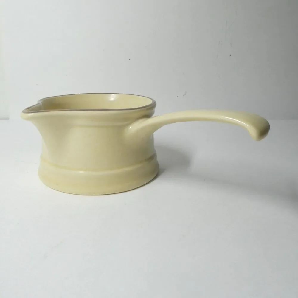 Pfaltzgraff Village Round Gravy Boat w/Handle Vintage Brown Floral